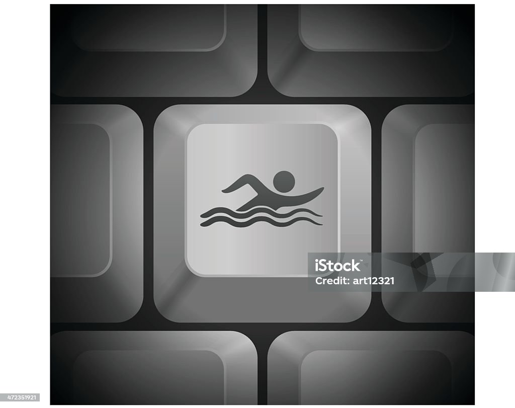 Pływanie ikonę Klawiatura komputerowa - Grafika wektorowa royalty-free (Basen)