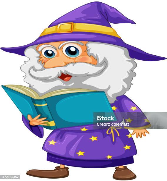 Wizard Holding A Book Stock Illustration - Download Image Now - Adult, Backgrounds, Book