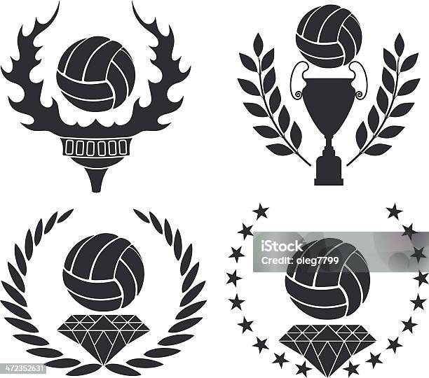Volleyball Stock Vektor Art und mehr Bilder von Designelement - Designelement, Emblem, Fackel