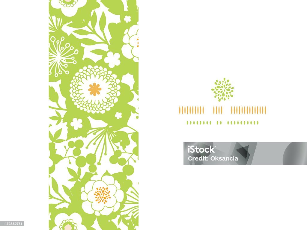 Vert et or motif sans couture horizontale jardin silhouettes de fond - clipart vectoriel de Abstrait libre de droits