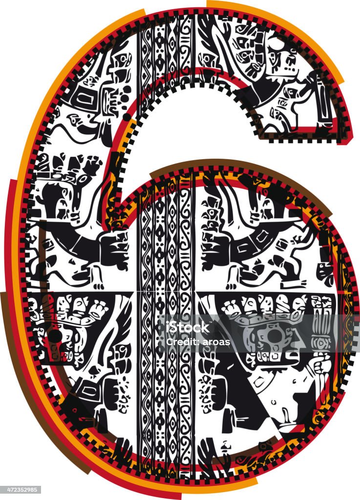Inca número 6 - Vetor de Arqueologia royalty-free