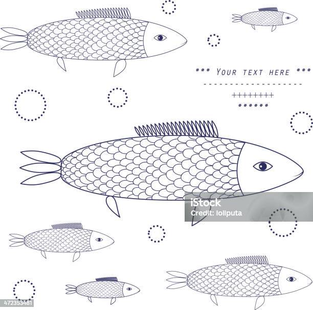 Poissons Vecteurs libres de droits et plus d'images vectorielles de Eau - Eau, A la mode, Affiche