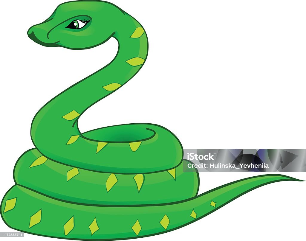 Wąż kreskówka, z izolacji na białym tle - Grafika wektorowa royalty-free (Anakonda)