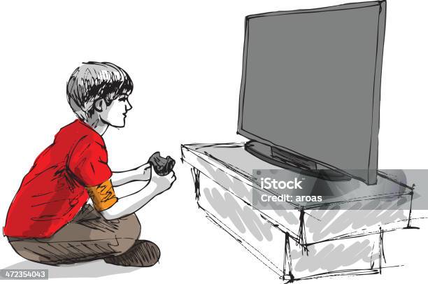 Ilustración de Videojugador Jugando Videojuegos En Tv y más Vectores Libres de Derechos de Juego electrónico de bolsillo - Juego electrónico de bolsillo, Actividades recreativas, Adicción