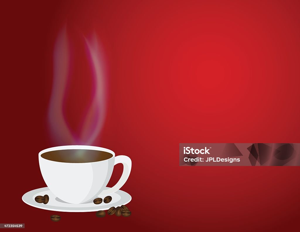 Xícara de café e vapor quente ilustração vetorial de Grãos - Royalty-free Vista Lateral arte vetorial