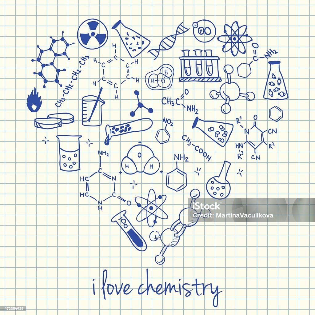 Bản Vẽ Hóa Học Trong Hình Trái Tim Hình minh họa Sẵn có - Tải ...