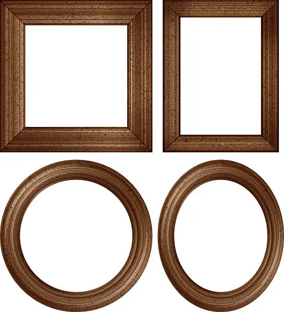 Vector illustration of wooden picture frames