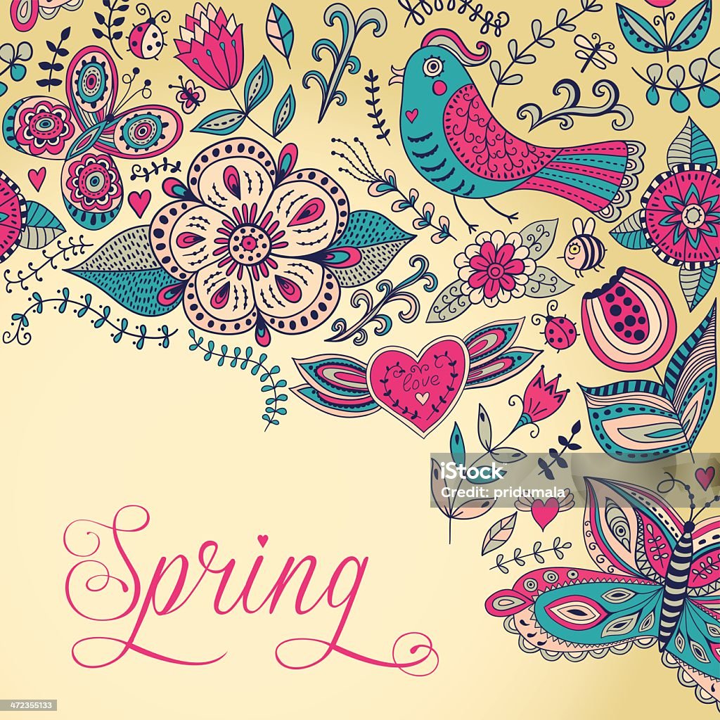 Spring Pdp Background Doodle Spring Background Stock Illustration - Download Image Now ...