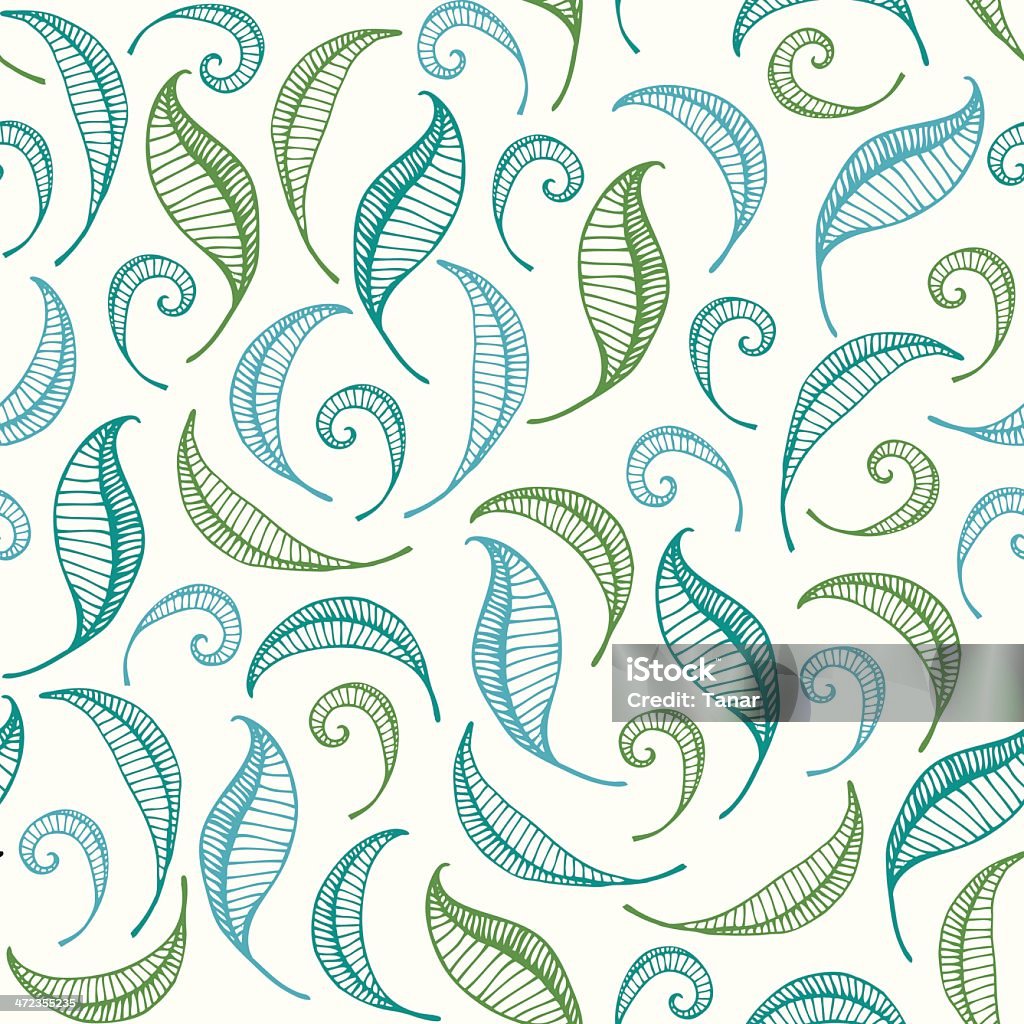 Seamless Spring Texture With Curly Leaves Stock Illustration - Download ...