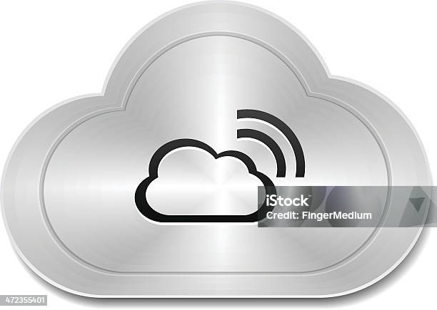 Cloud Icône Vecteurs libres de droits et plus d'images vectorielles de Aspect métallique - Aspect métallique, Blanc, Centre de traitement de données