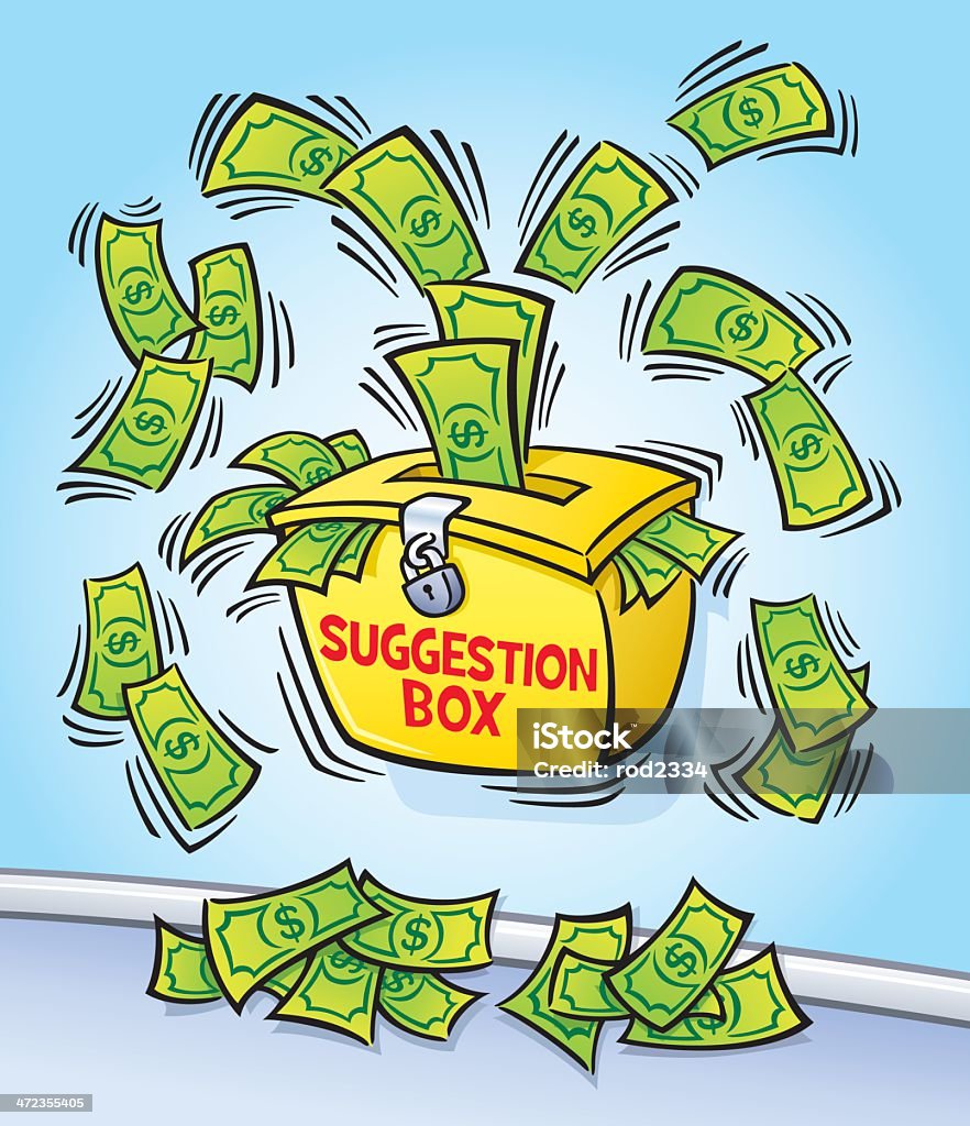 Caixa de Sugestões com dinheiro Spewing fora - Royalty-free Caixa de Sugestões arte vetorial