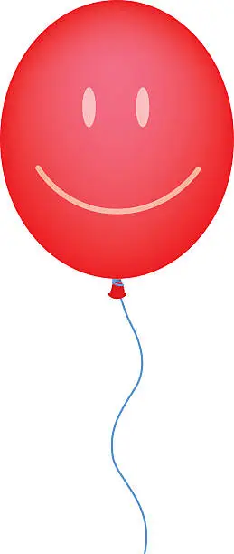 Vector illustration of Red Ballon Happy Face