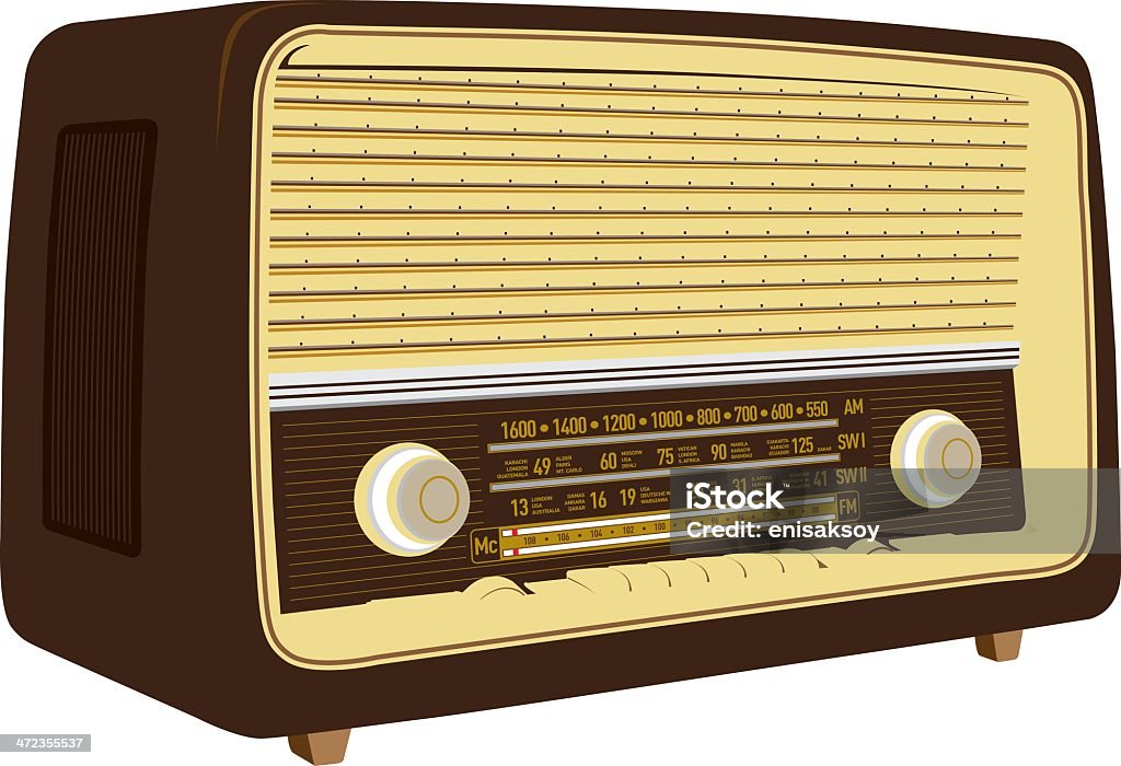 Retro Radio Stock Illustration - Download Image Now - Old, Radio