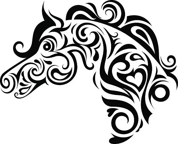 Vector illustration of Horse head.