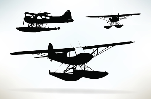 Seaplane - Water Plane. Graphic silhouette illustrations of various Seaplanes - Water Planes. Check out my 