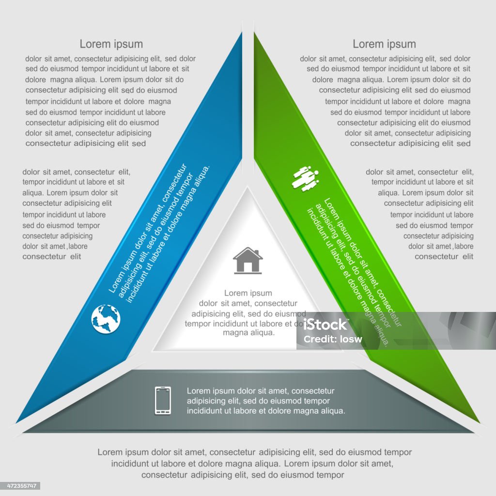 Triangolare infografica - arte vettoriale royalty-free di Affari