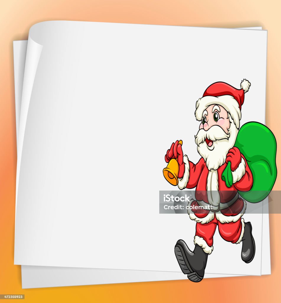 Feuilles de papier et de santa - clipart vectoriel de Adulte libre de droits