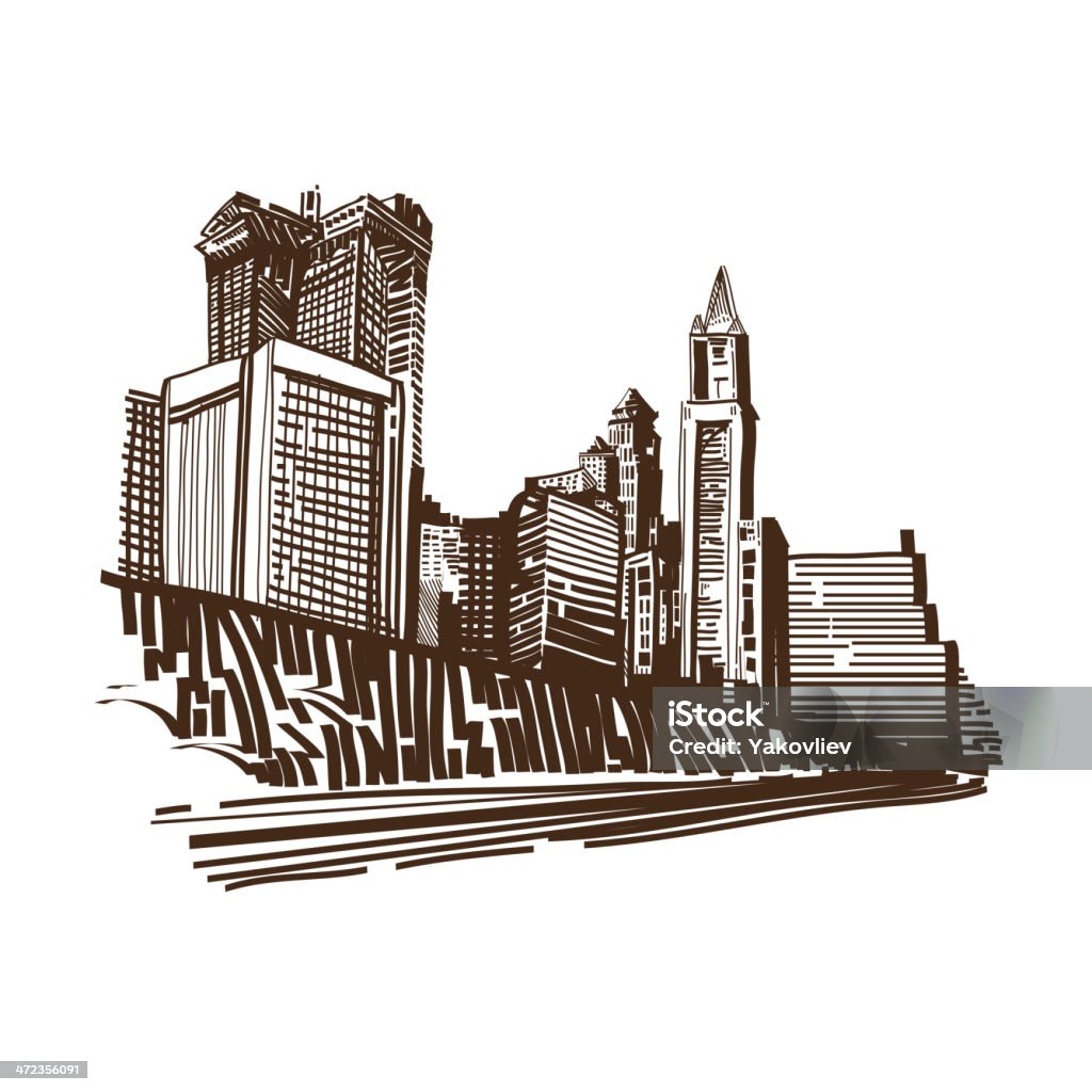 City hand drawn. Vector illustration Advertisement stock vector