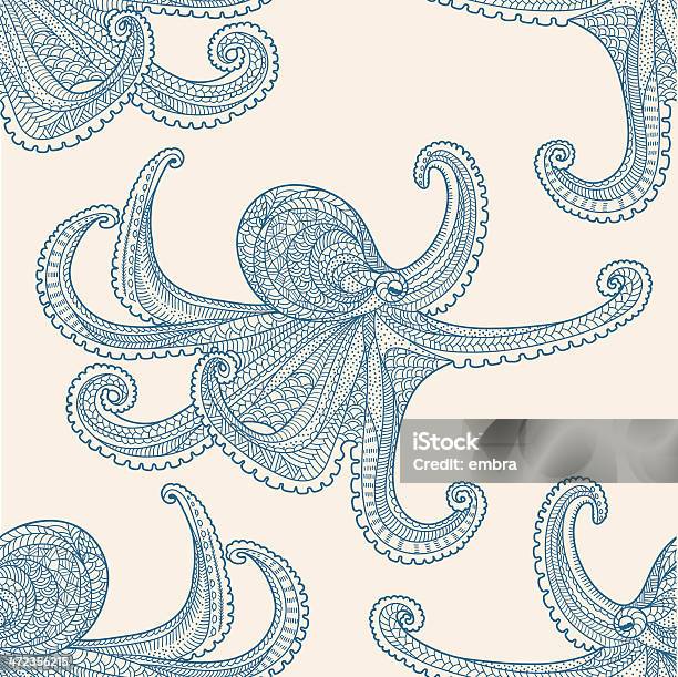 Polpo Seamless Pattern - Immagini vettoriali stock e altre immagini di Polpo - Polpo, Motivo decorativo, Tentacolo