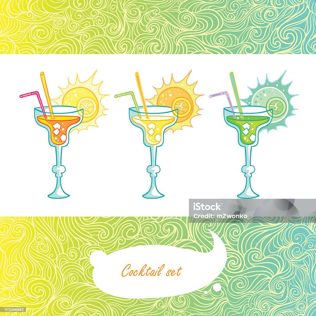 Plage Sunrise cocktail - clipart vectoriel de Alcool libre de droits