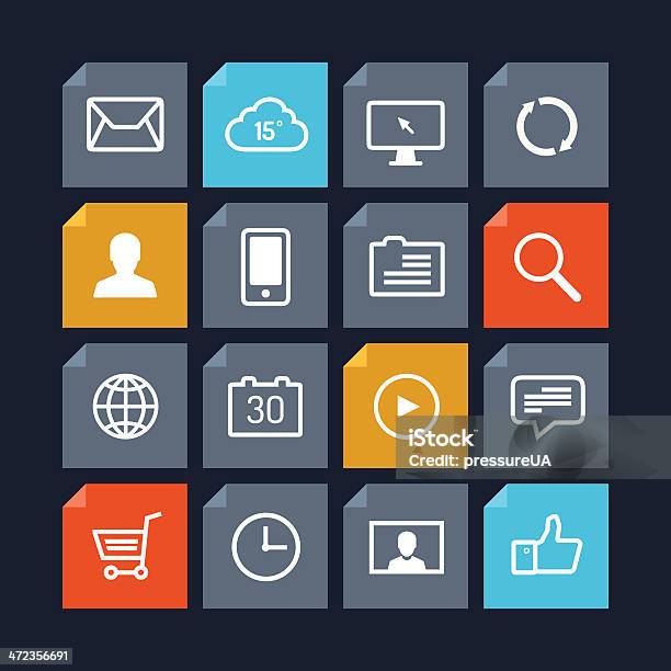 Vector Set Of Flat User Interface Elements Stock Illustration - Download Image Now - Arts Culture and Entertainment, Business, Business Finance and Industry