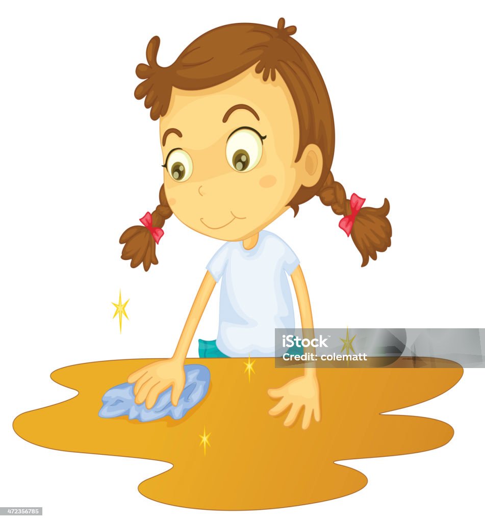 Cleaning Girl cleaning a table cartoon Adult stock vector