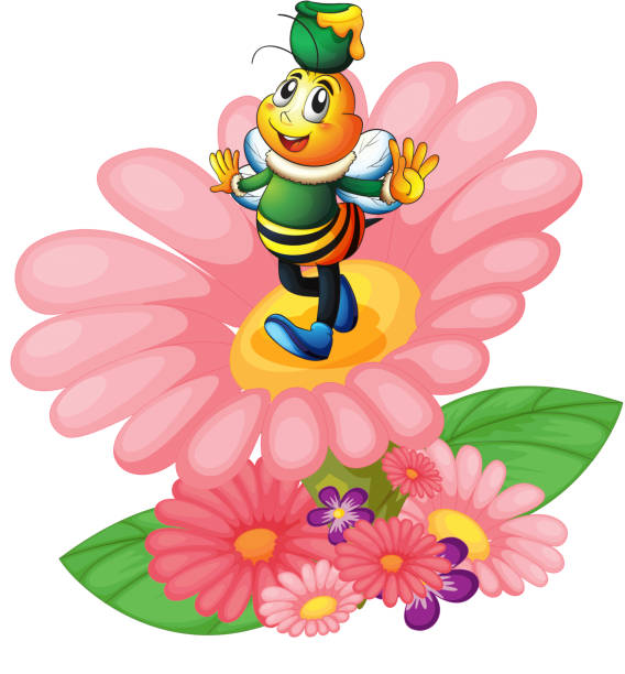 20+ Bee Holding A Pink Flower Stock Illustrations, Royalty-Free Vector  Graphics & Clip Art - iStock