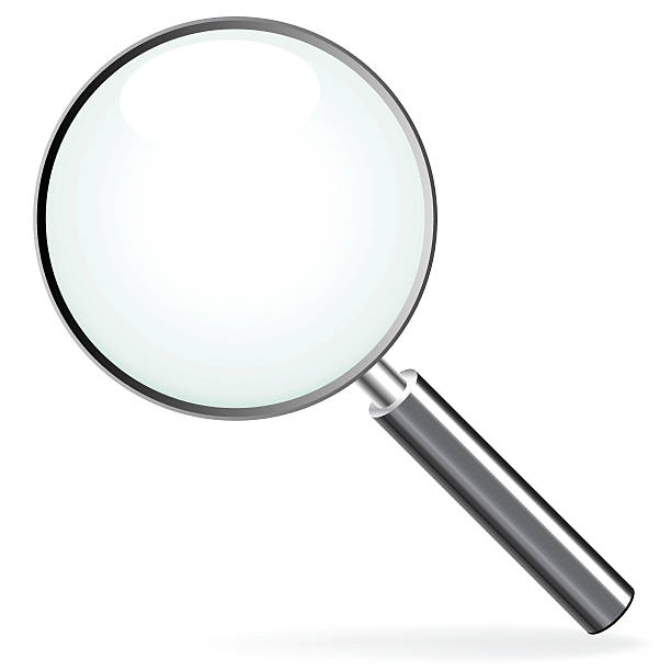 ilustrações, clipart, desenhos animados e ícones de lupa - magnifying glass low scale magnification glass three dimensional shape