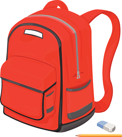 A vector illustration of a school bag or backpack for college.