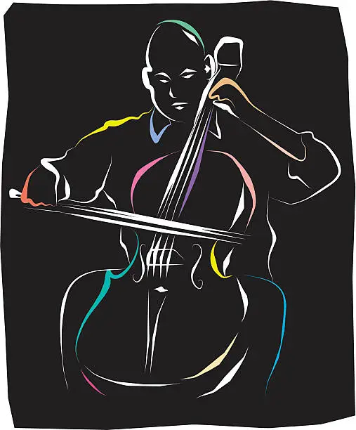 Vector illustration of Cellist Sketch