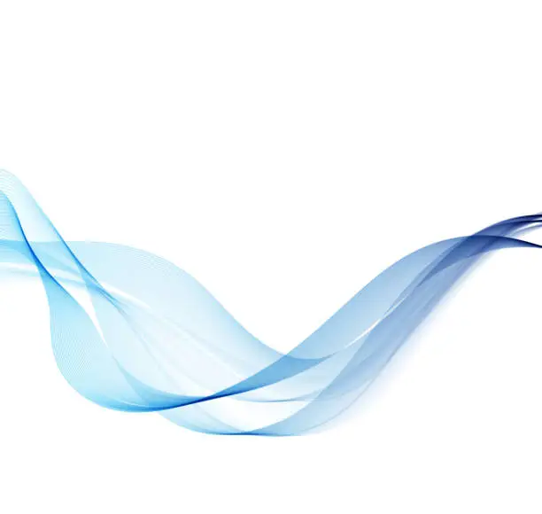 Vector illustration of Abstract background with blue smoke wave