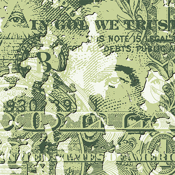 Grunge Dollar Bill vector art illustration