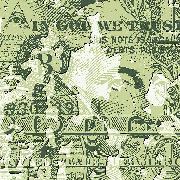 Vector illustration of Grunge Dollar Bill