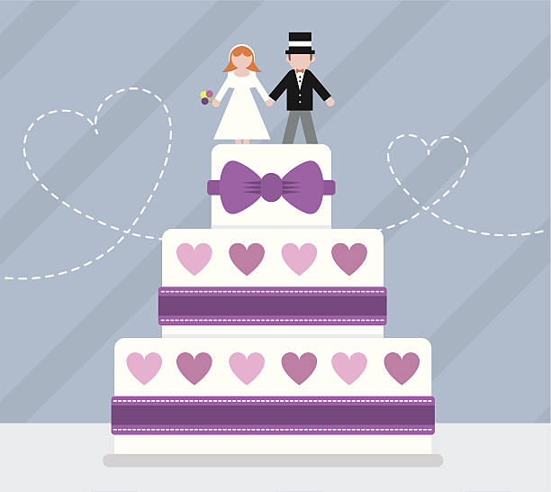 illustrations, cliparts, dessins animés et icônes de mariée et le marié gâteau de mariage - wedding reception wedding cake wedding cake