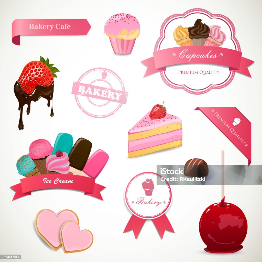 Sample Desert Labels Vector Dessert Labels And Elements Stock Illustration - Download Image ...
