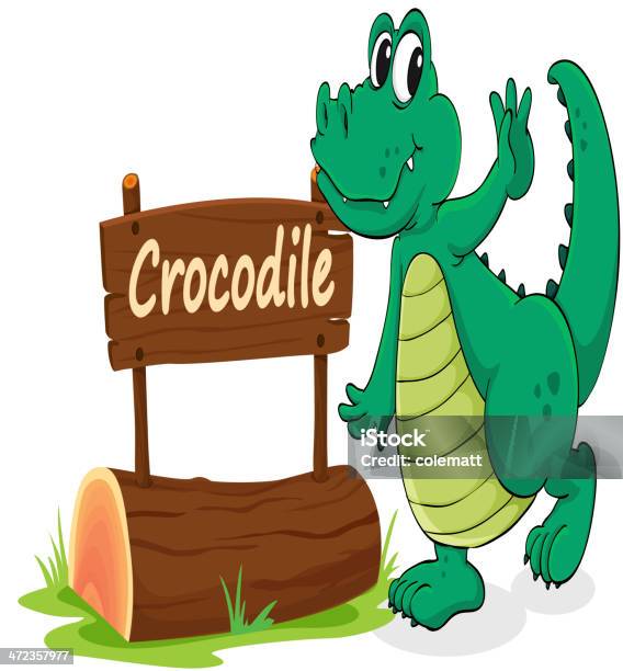 Crocodile And Name Plate Stock Illustration - Download Image Now - Animal,  Animals In The Wild, Characters - iStock
