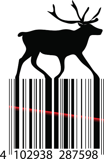 Reindeer Code Black And White Reindeer Bar Code Stock Illustration - Download Image ...