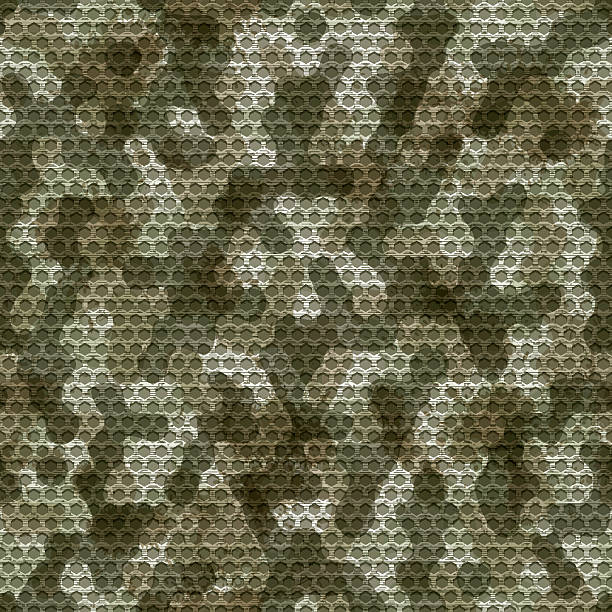 bezszwowe kamuflaż siatki tle - camouflage camouflage clothing military pattern stock illustrations