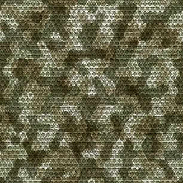 Vector illustration of Seamless camouflage grid background