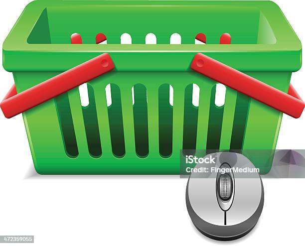 Shopping Basket Connected To Mouse Stock Illustration - Download Image Now - Auction, Basket, Business