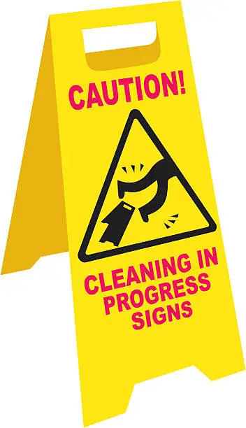 Vector illustration of Dangerous Cleaning Sign