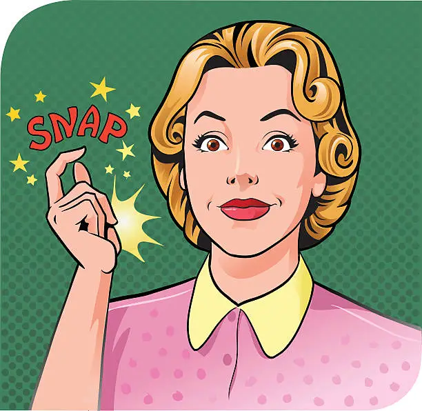 Vector illustration of Woman Snapping Her Finger