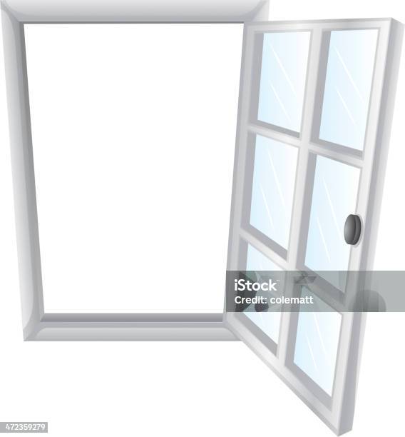 Ilustración de Abrir Ventana y más Vectores Libres de Derechos de Marco de ventana - Marco de ventana, Vector, Bisagra