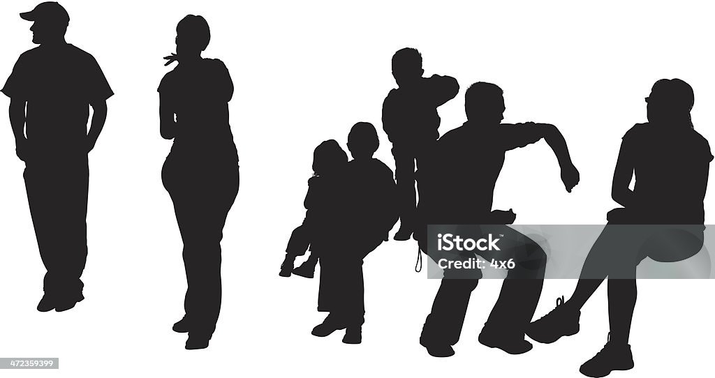 Silhouette de gens assis-image - clipart vectoriel de Assis libre de droits