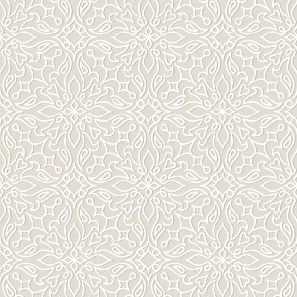 lace wedding vector seamless pattern, tiling. - bağcık stock illustrations