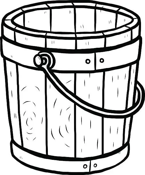 Vector illustration of wooden bucket