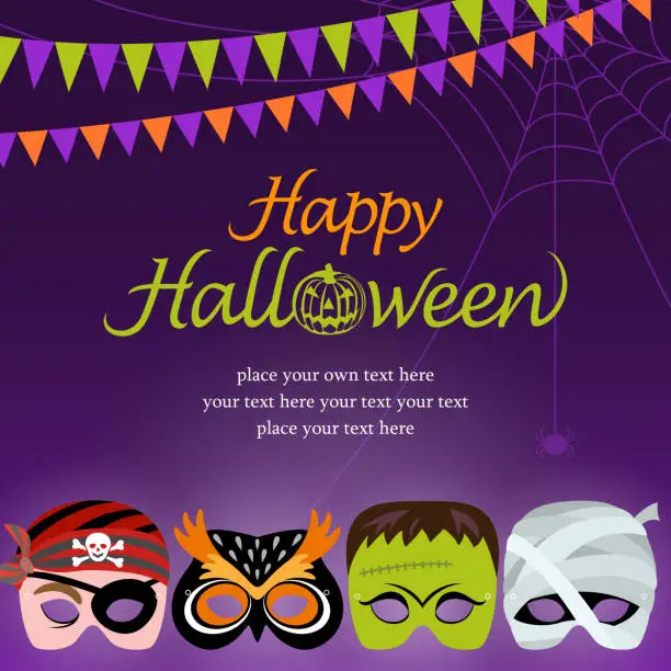 Vector illustration of Halloween Masquerade Night