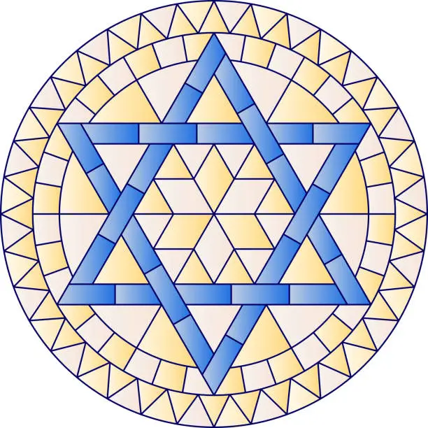Vector illustration of Hanukkah Stained Glass