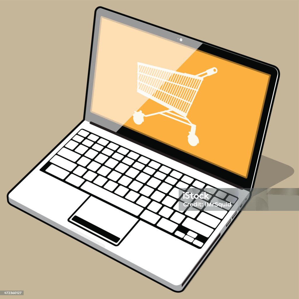 Оранжевый ноутбук онлайн-магазины - Векторная графика Беспроводная технология роялти-фри