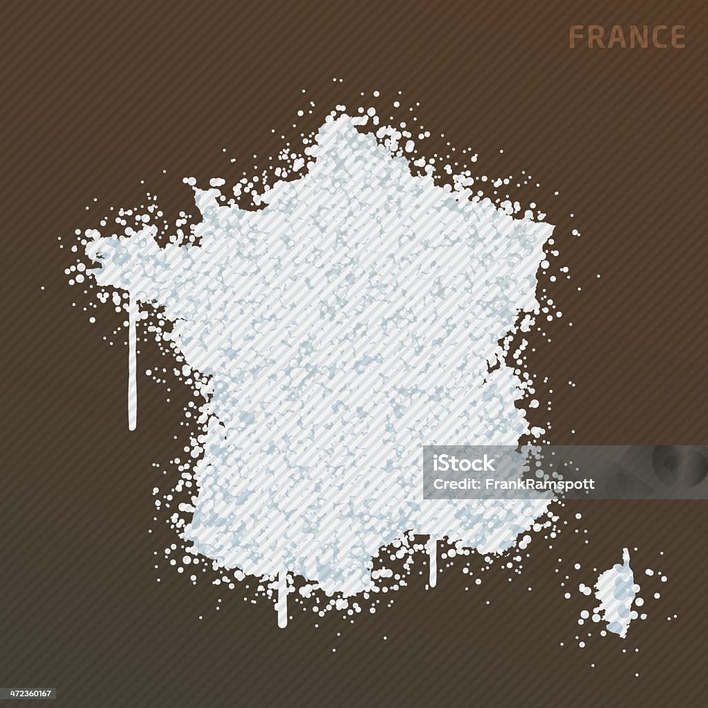 프랑스 화이트 페인트 그래피티 맵 그런지 - 로열티 프리 0명 벡터 아트